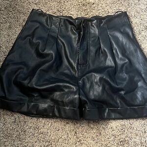 7 for all mankind leather shorts